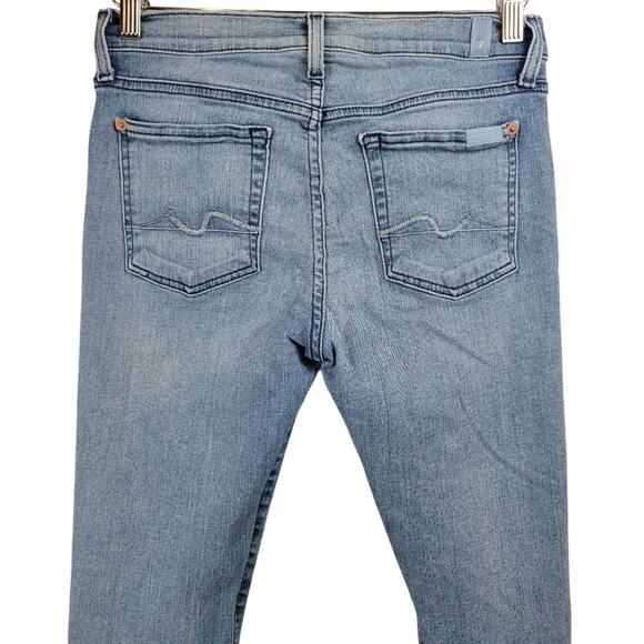 7 For All Mankind Ankle Skinny Distressed‎ Ripped Jeans Women's - Picture 5 of 10